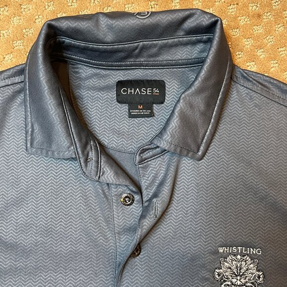 WHISTLING STRAITS Polo Shirt Mens Medium Performance Golf S/S Gray Pattern - Picture 7 of 15